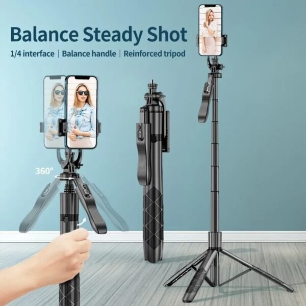 Bluetooth Tripod Selfie Stick Telescopic Rod Stand